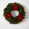 24" White LED Lights Poinsettia, Berry & Pinecone Artificial Wreath
